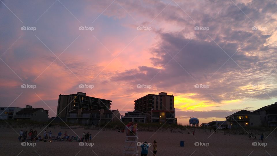 Gorgeous sunset at 136th. -Ocean City, Maryland on August 7, 2016
