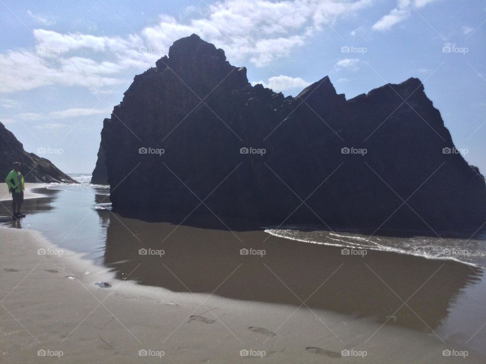 Rock Formations Along the Beach At Hug Point in Oregon 