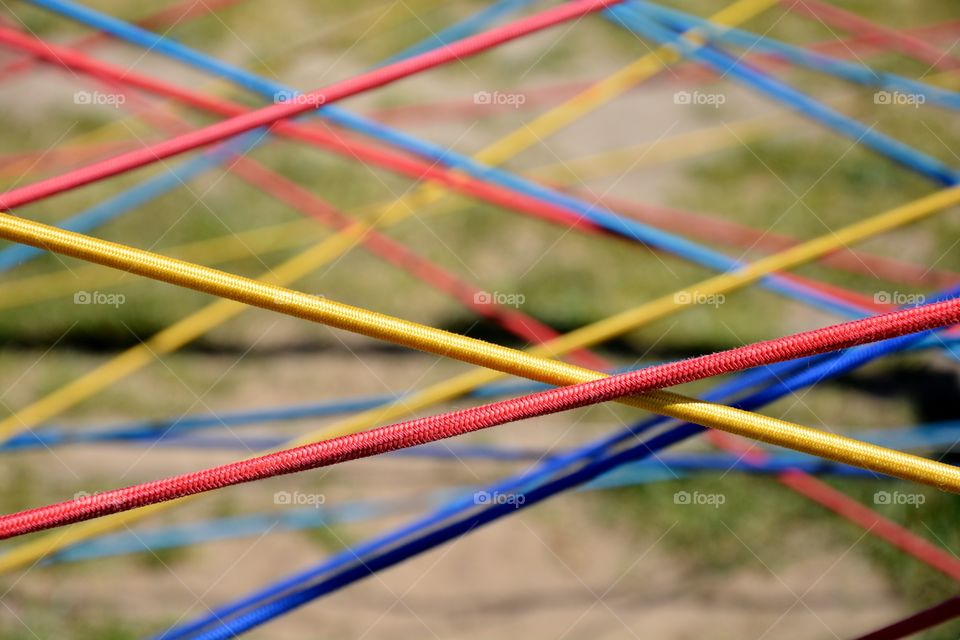 colored ropes in a park