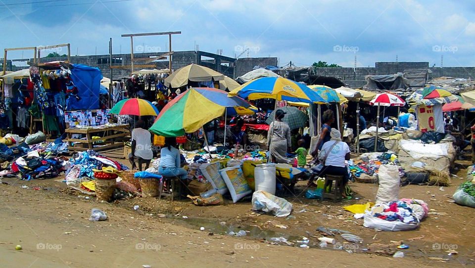 Market on the outskirts of Douala, Cameroon