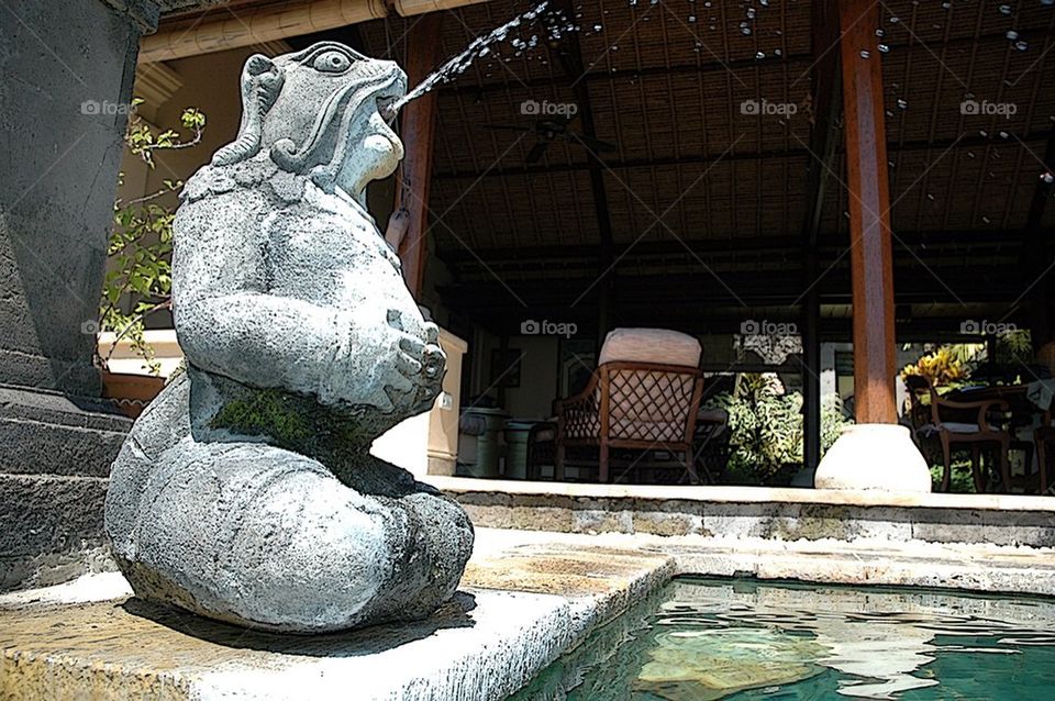 Elephant God at pool