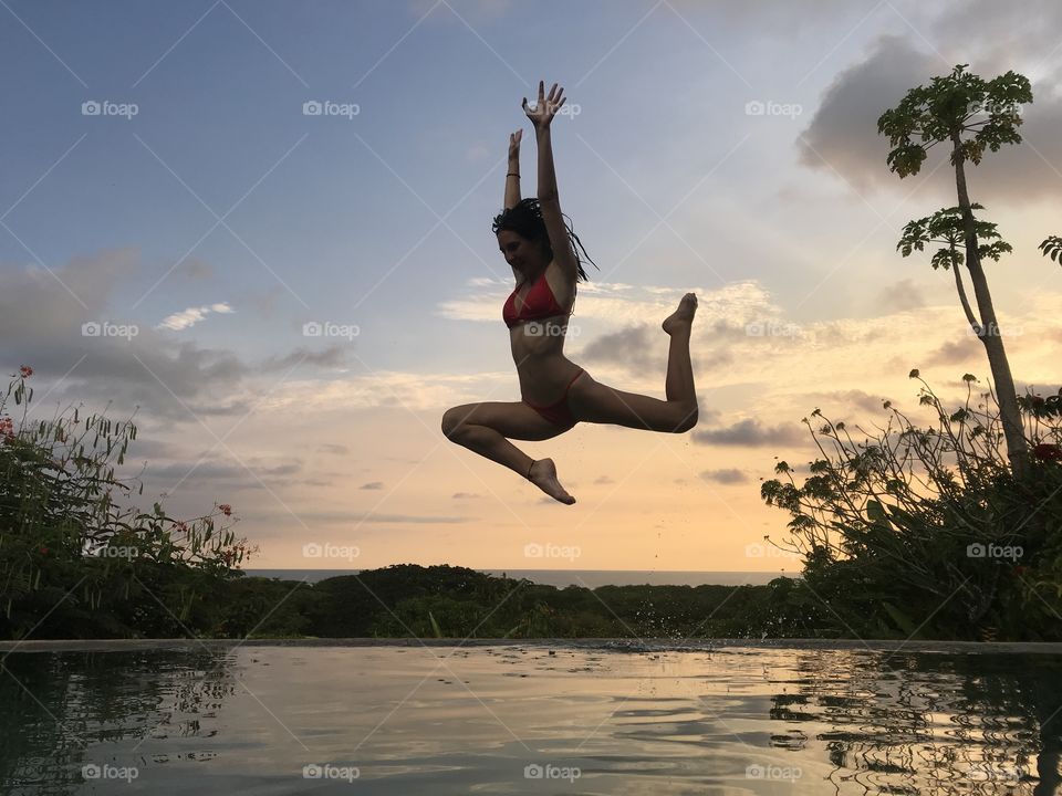 Jump in the sunset!