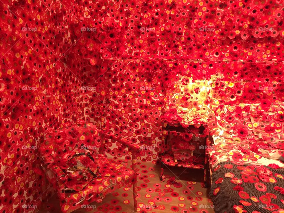 Flower house in a museum 