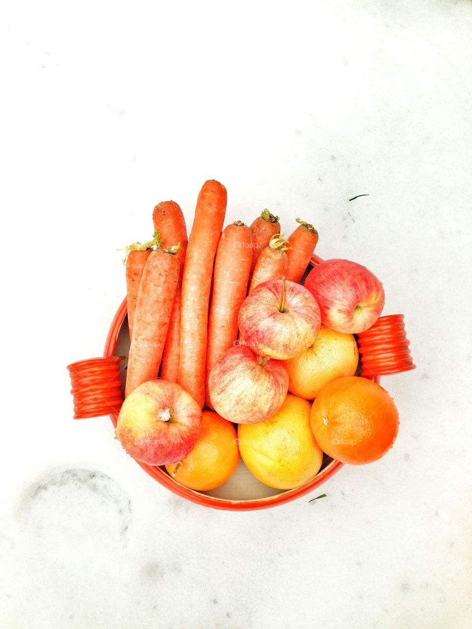 carrots, apples, oranges