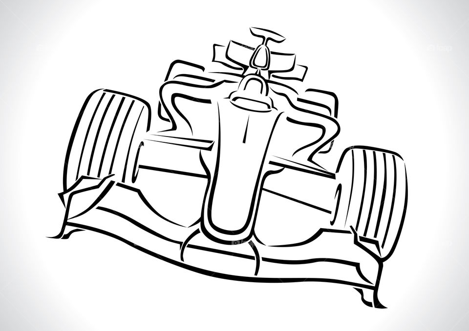 Formula one car illustration