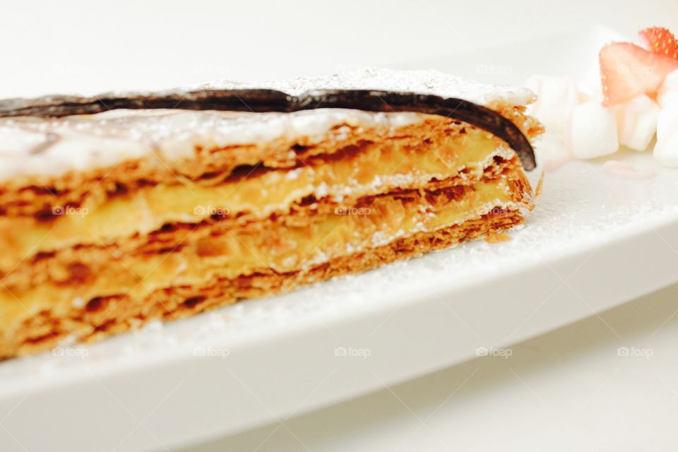 Close-up of mille feuille