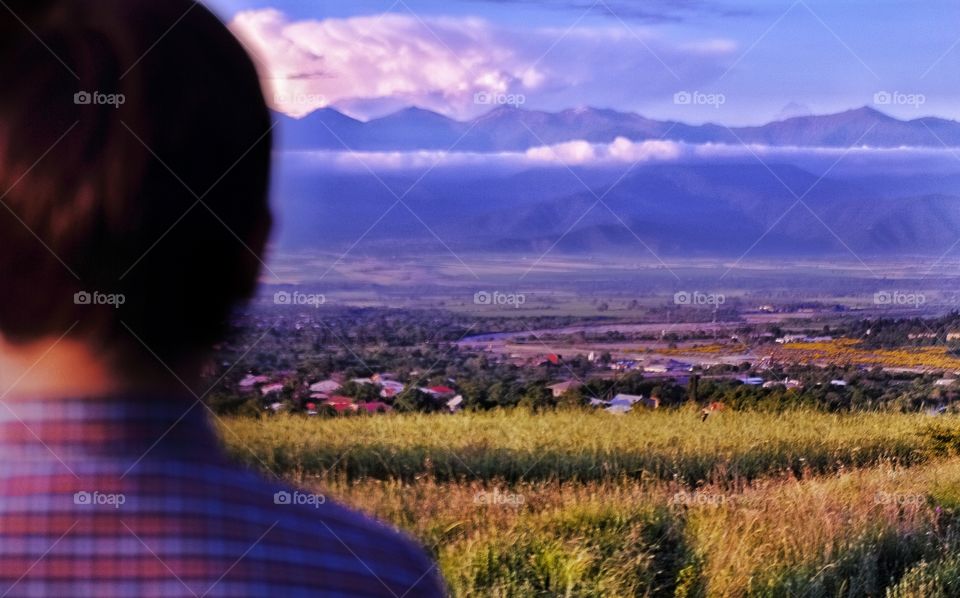 boy looking his viliage