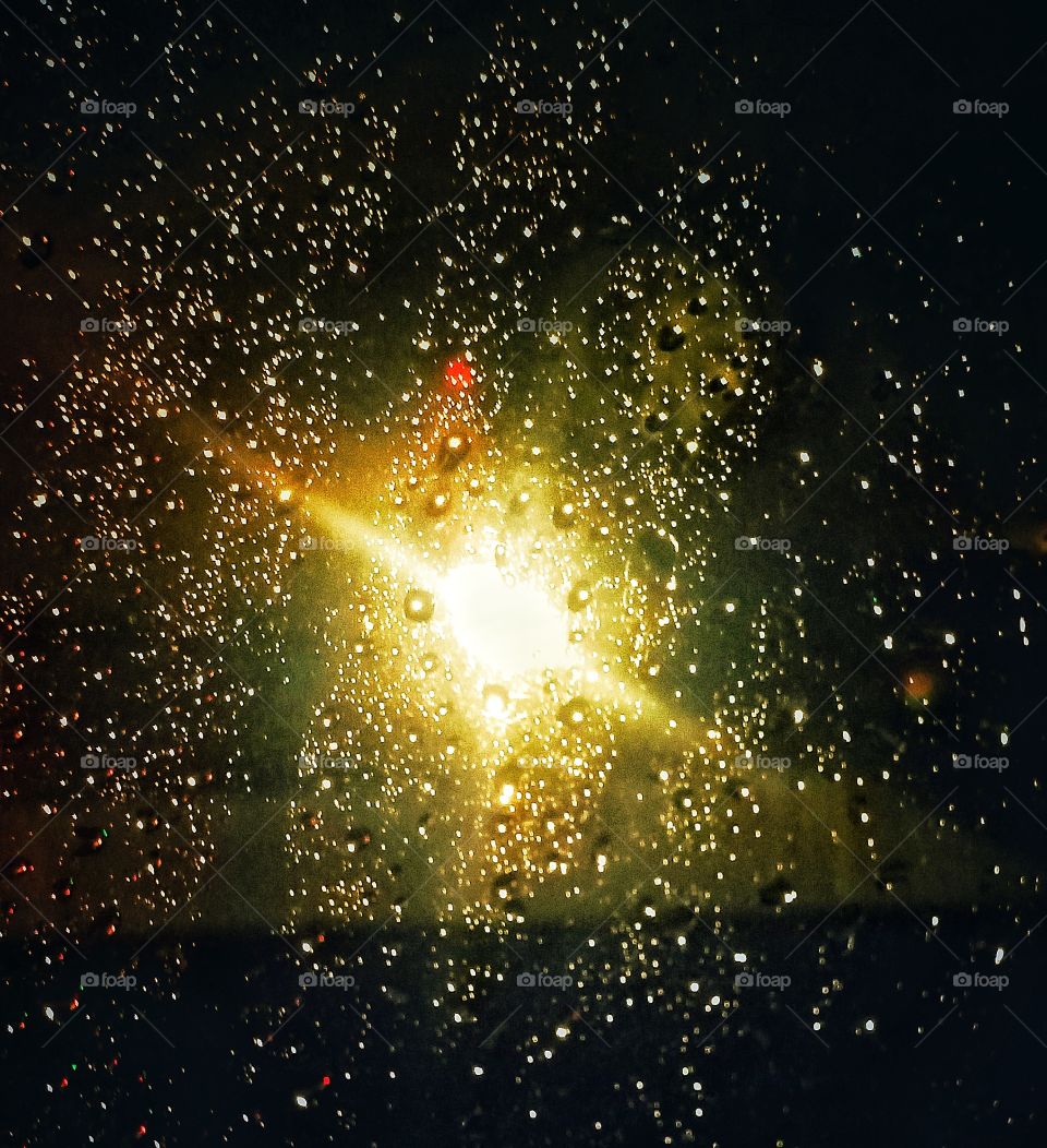 water droplets in the light