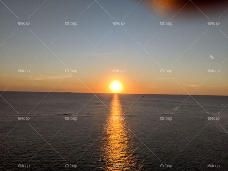 Sunset reflection at sea