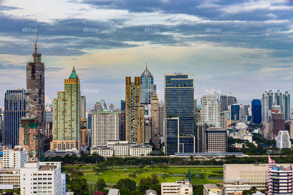 Bangkok city evening view