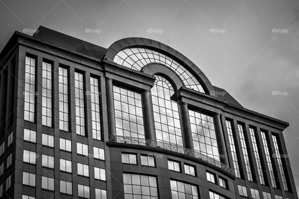 Modern B&W architecture. Modern architecture shot in black-and-white and taken in Milwaukee Wisconsin