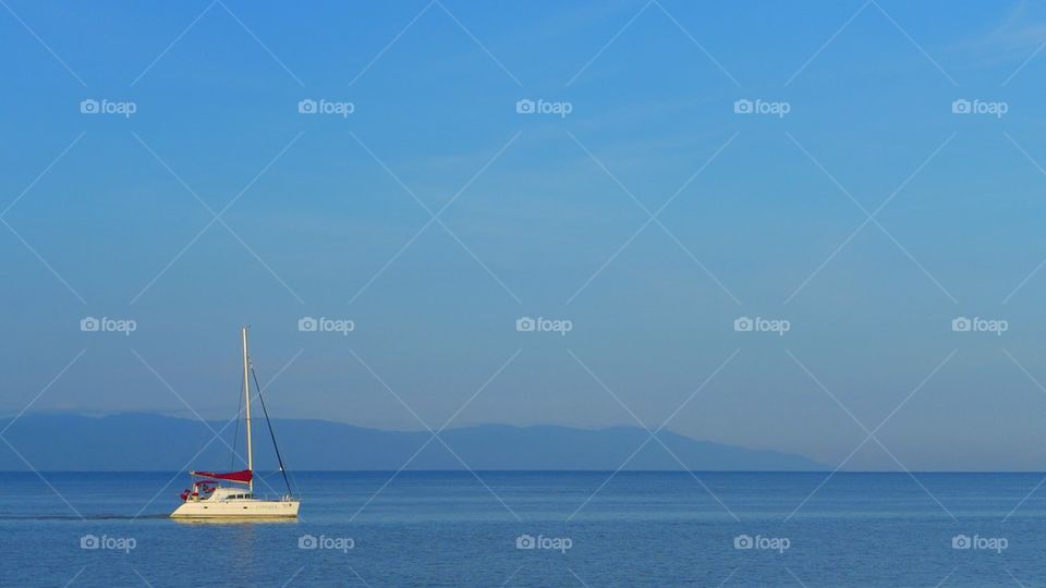 Isolated sail boat