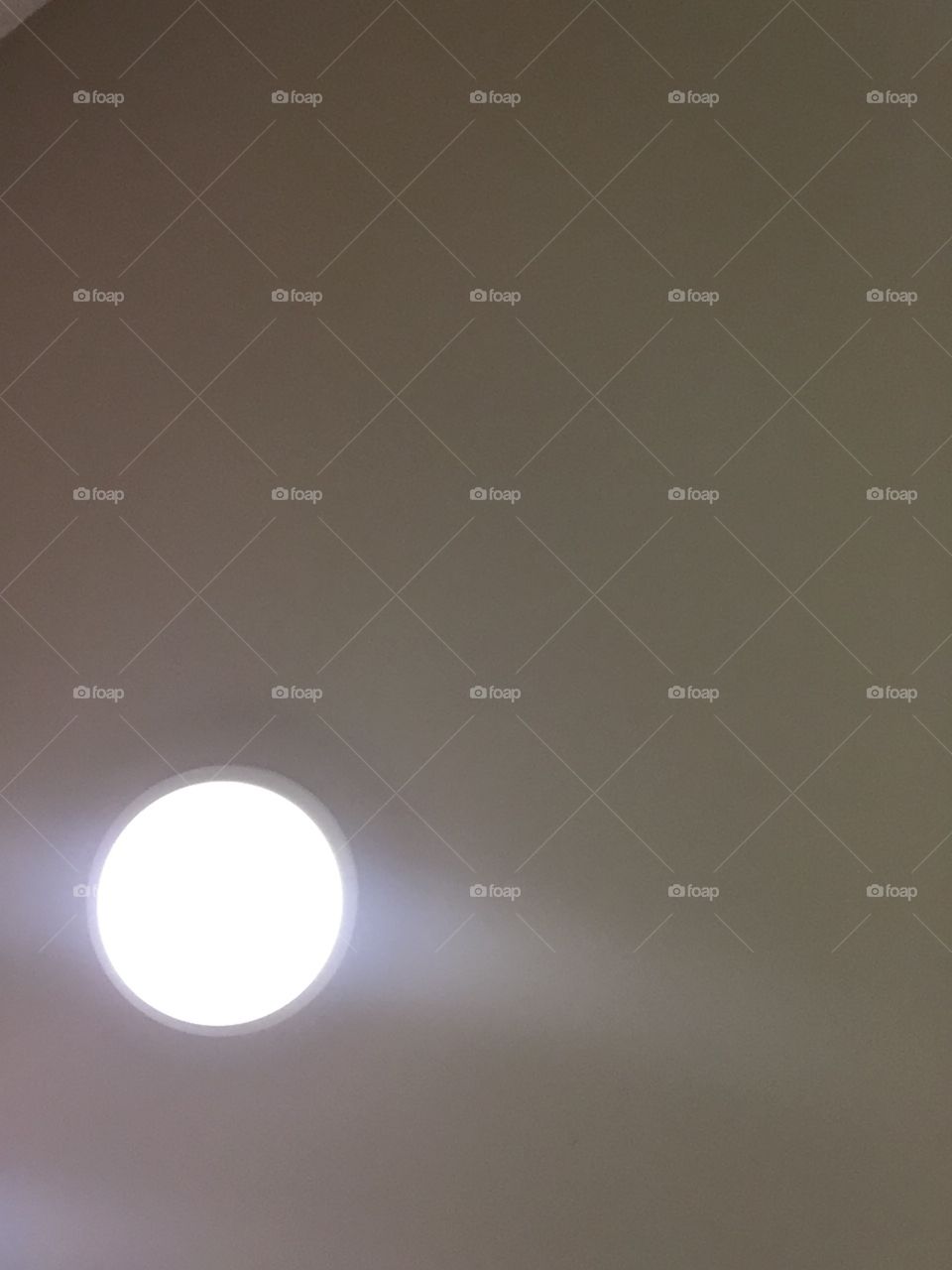 White light on the ceiling