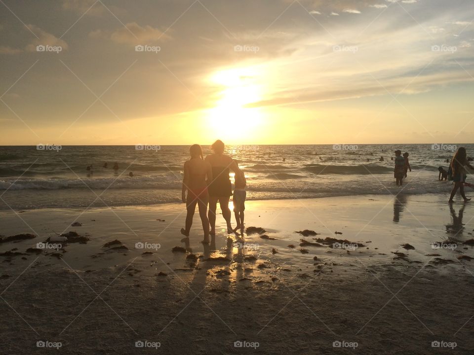 Beach, Sunset, Water, Sea, Sun