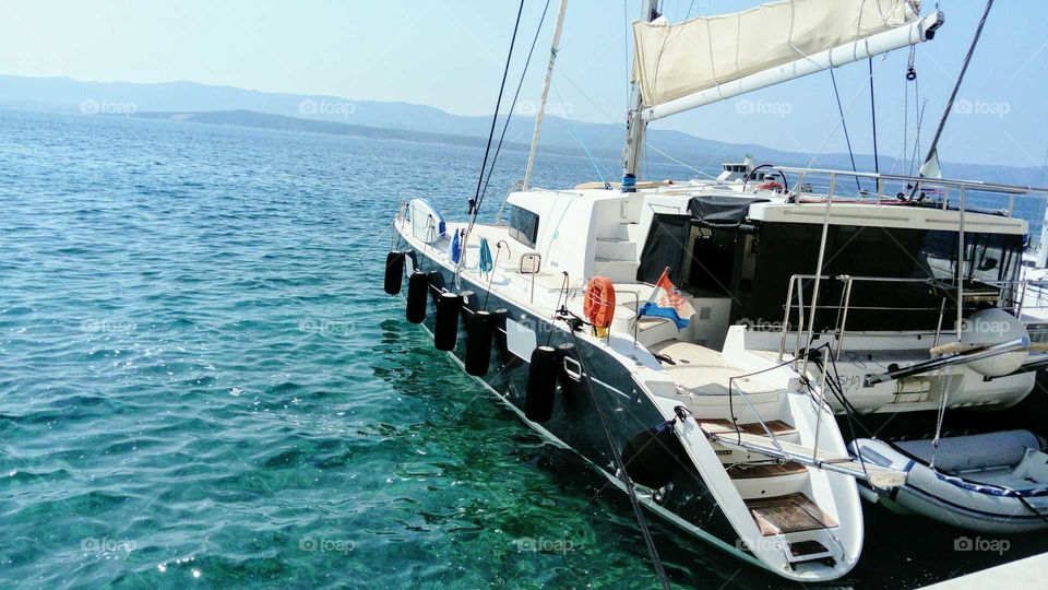 Luxury catamaran sailing boat