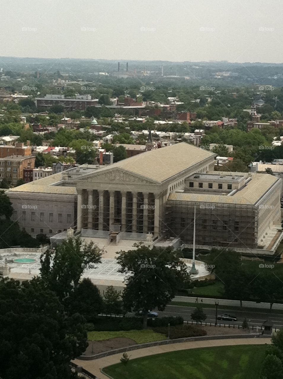 Supreme Court in Washington, D.C. View from the Capitol dome 