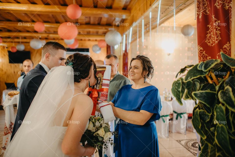 Blessing of the bride and groom by their parents