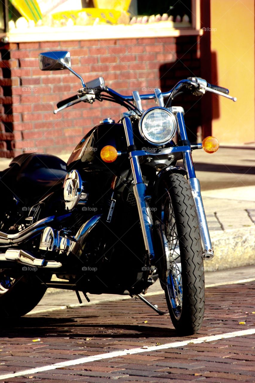 Harley and downtown shop