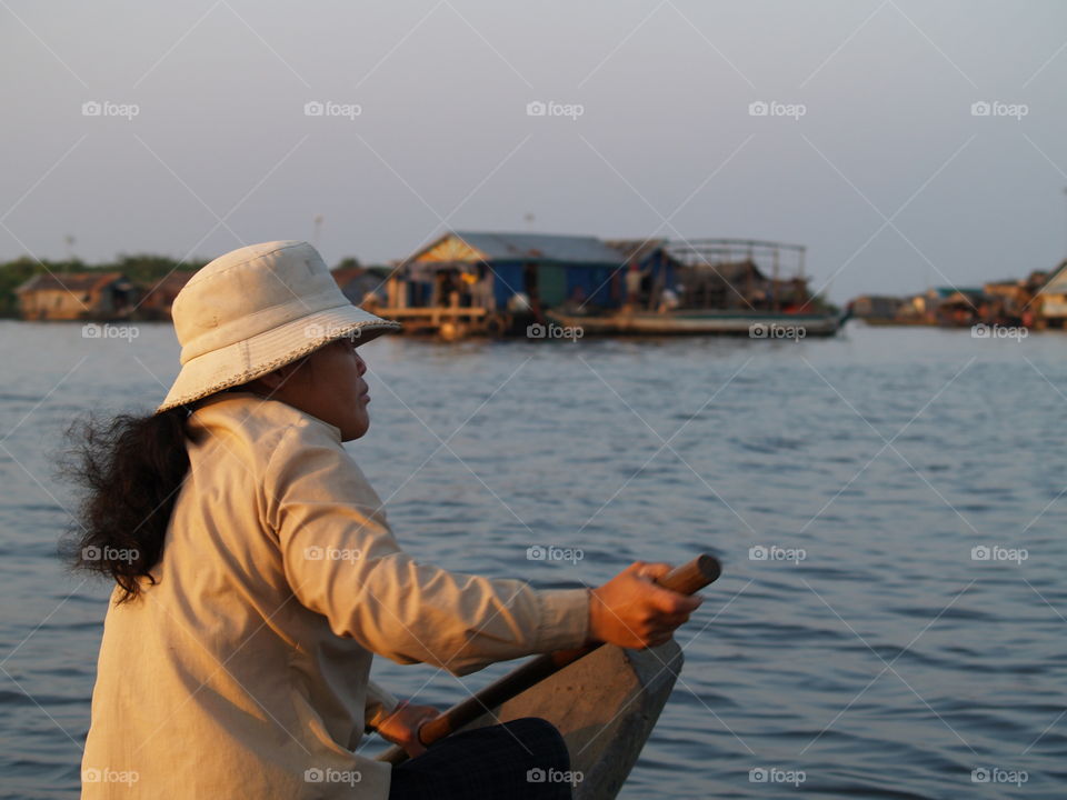 Floating village from canoe