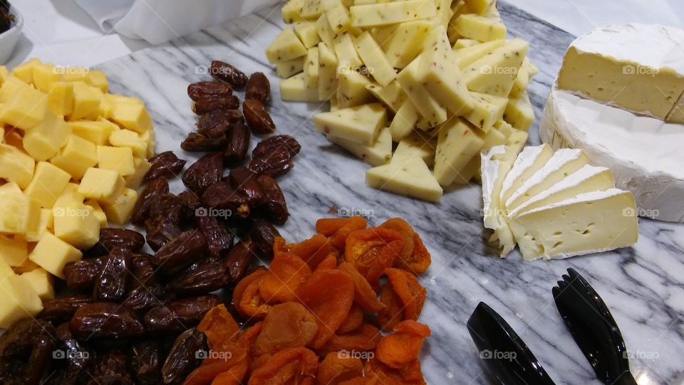 Cheese platter with dry fruit