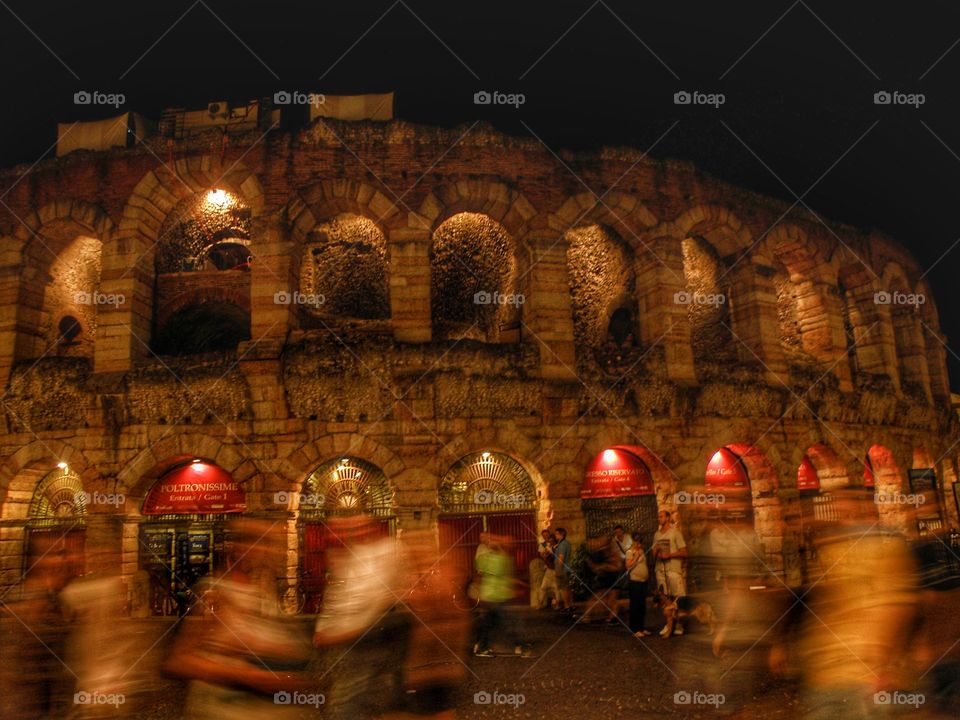 Colosseum at sunset, Rome, Italy