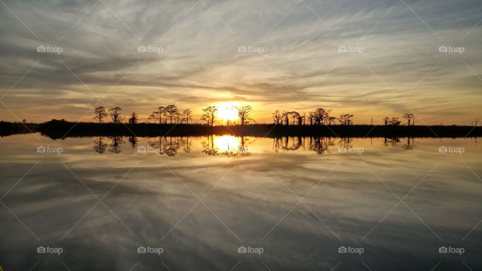 sunset on the river