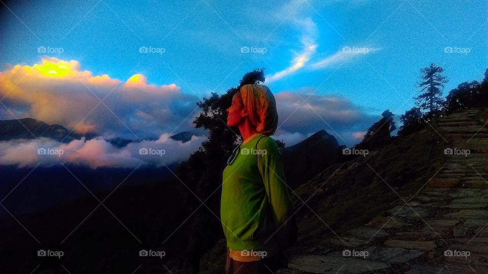 Sweet sunset in the Himalayan range of India...