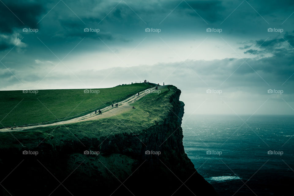 A beautiful landscape of Moher cliffs in Ireland