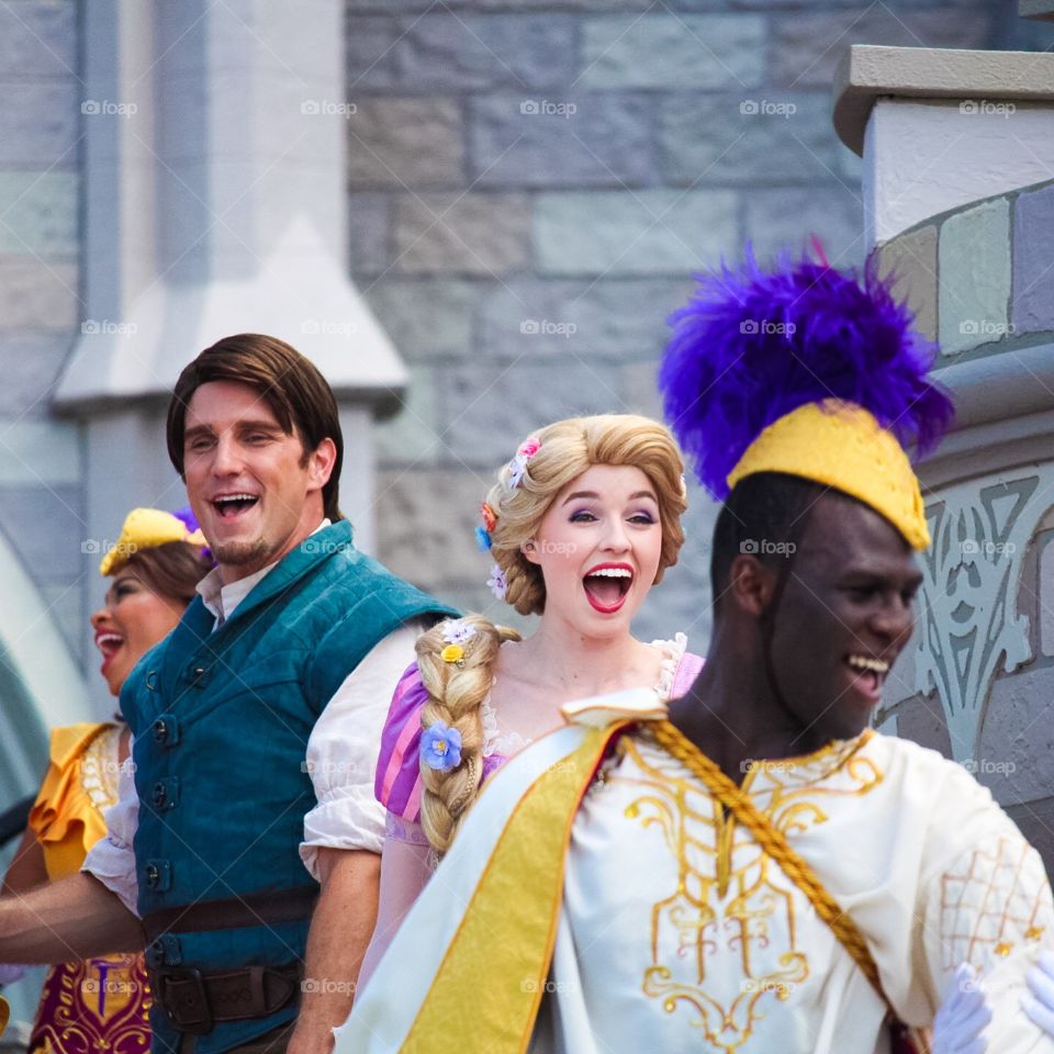 Rapunzel and Flynn Rider from Tangled at Magic Kingdom, Disneyworld, Florida 