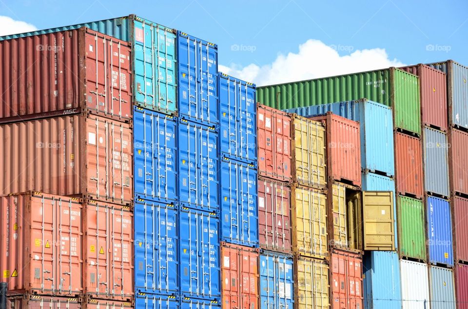 Containers at the port of Antwerp