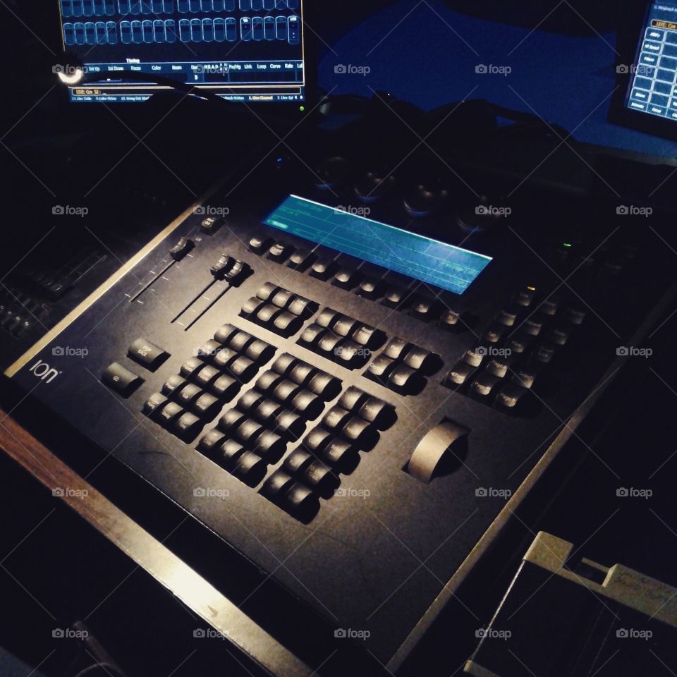 light board. doing my light design for the theatre