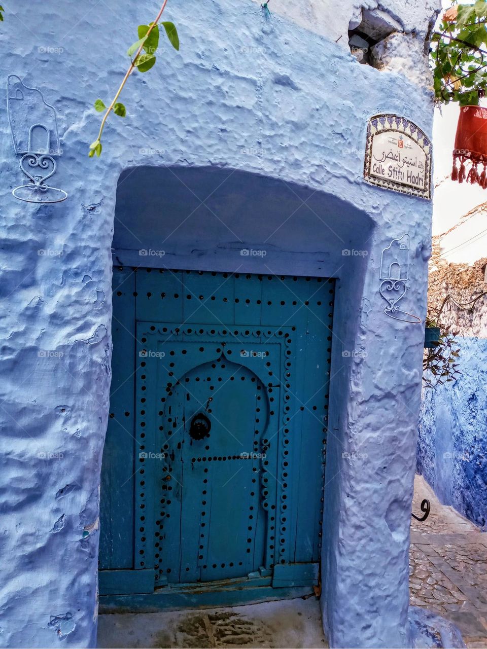Ancien doors of chefchaouen city in Morroco