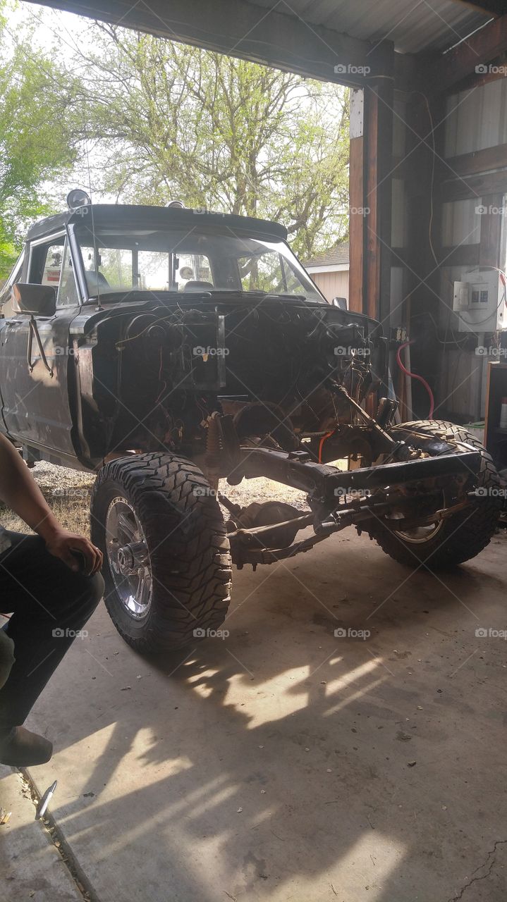 just took the motor out of this lovely honcho overhauling this original truck more pictures of this build to come
