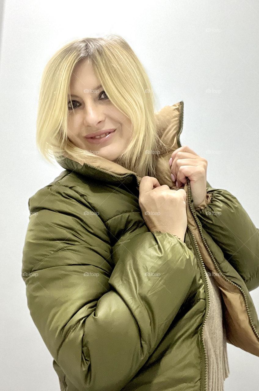 Girl in a green jacket