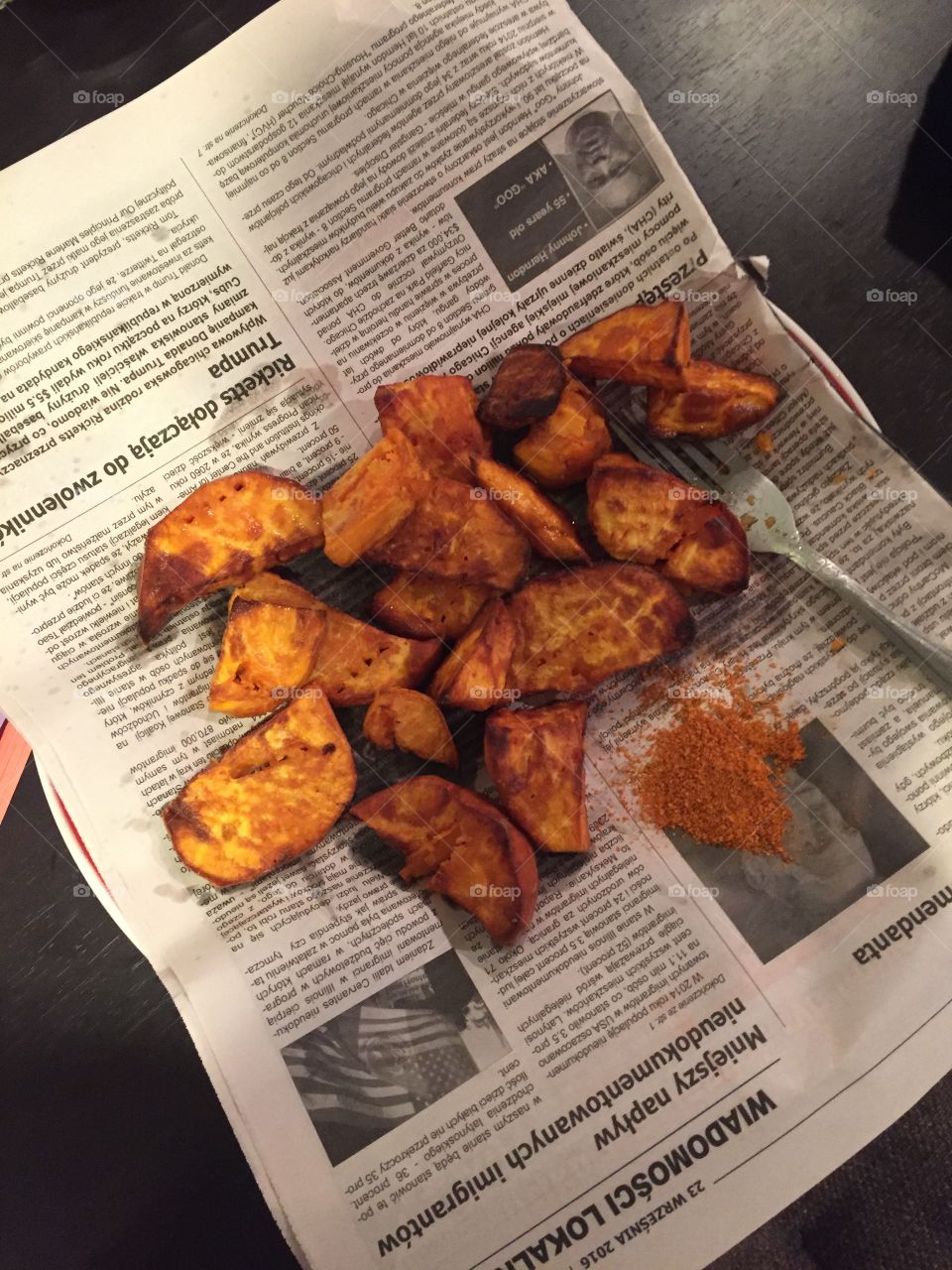Fried potato and hot spice