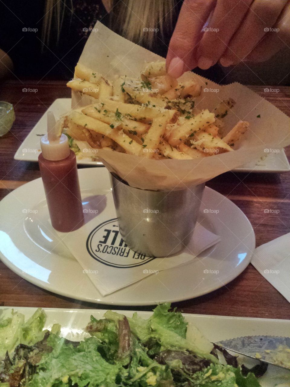 parmesan cheese and truffle French fries
