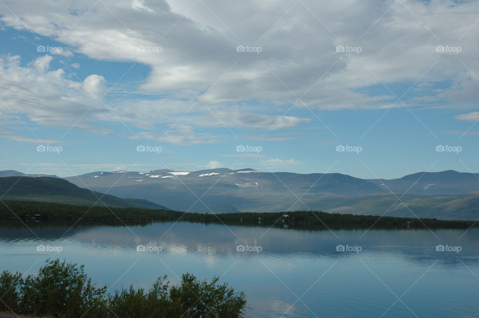 lake mountain sky