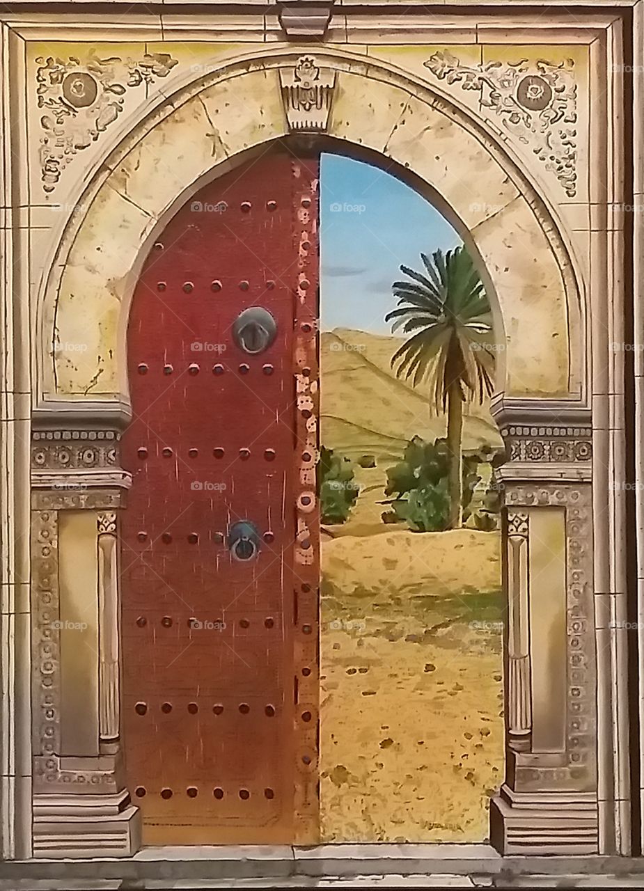 vintage red doorway