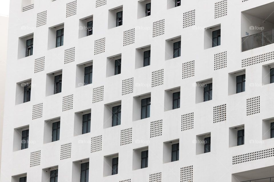 Unique geometric Architecture in China which is arranged by numerous rectangles and squares 