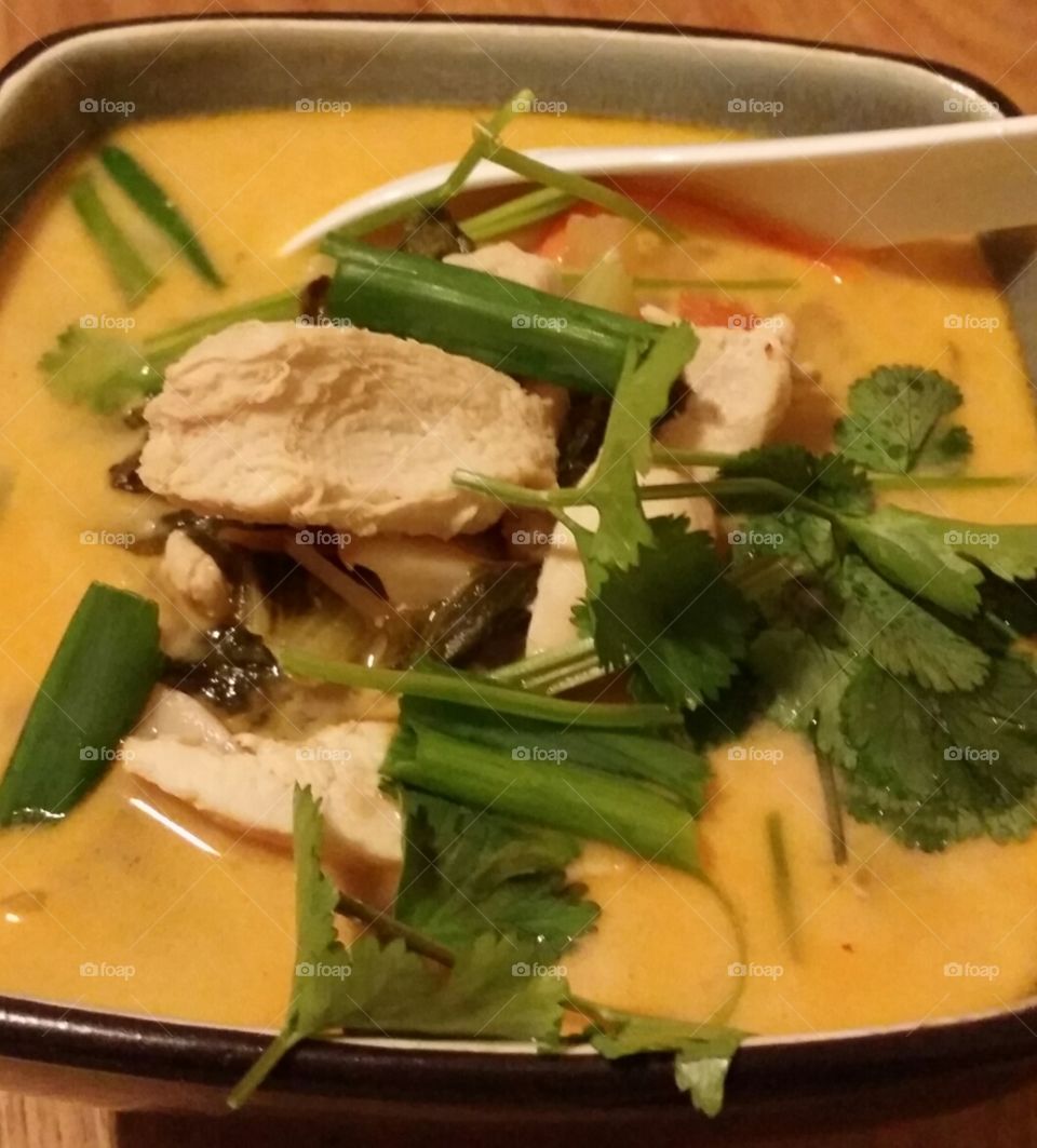 Chicken coconut soup