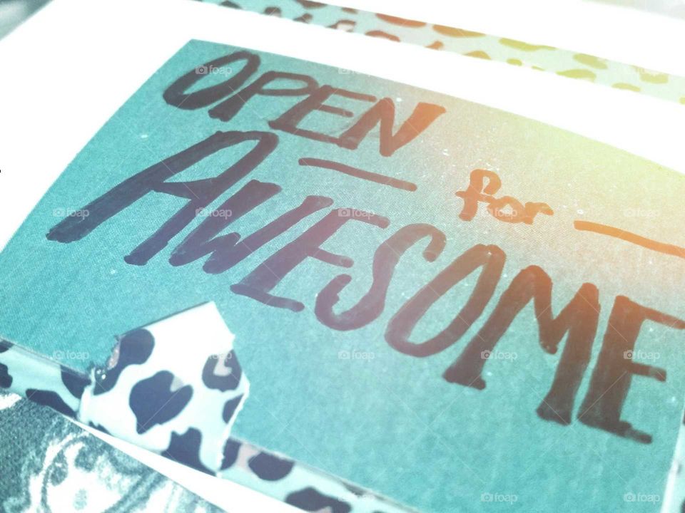 "Open for Awesome" New Business Announcement - Hand Lettered Greeting Card for business or family celebrations