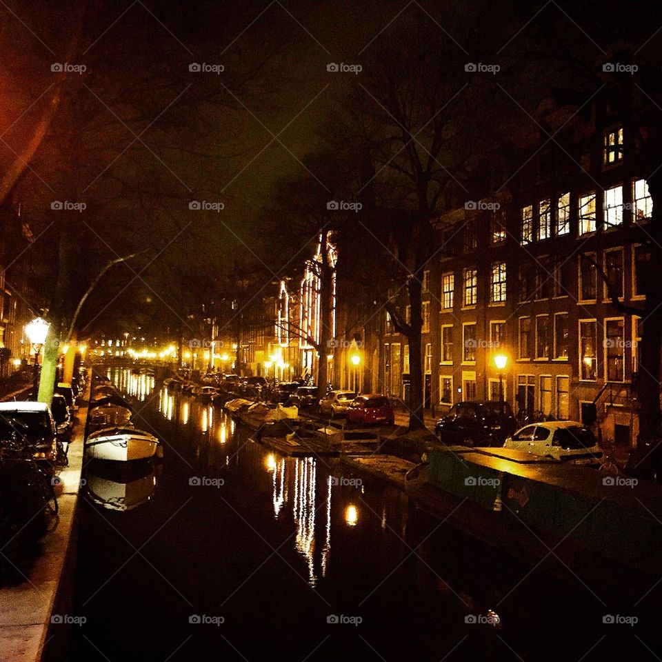 Amsterdam Canal by Night