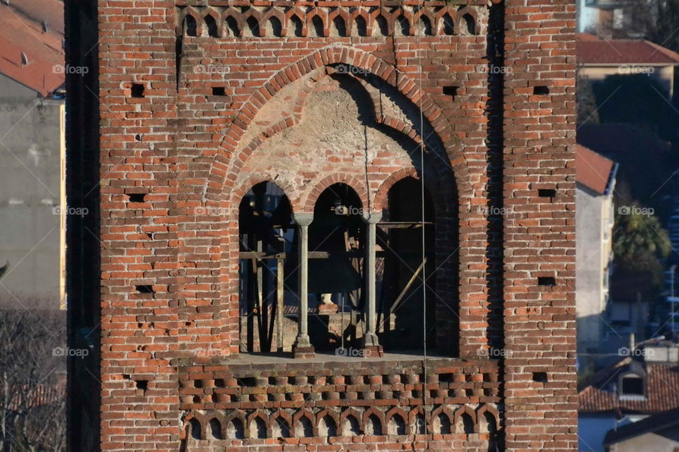 church, bell tower, bell, city, outdoor, roofs, hills, streams, turin,