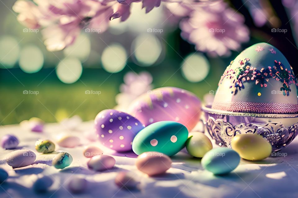 Easter feast, Easter eggs, colored eggs, Spring, Egg