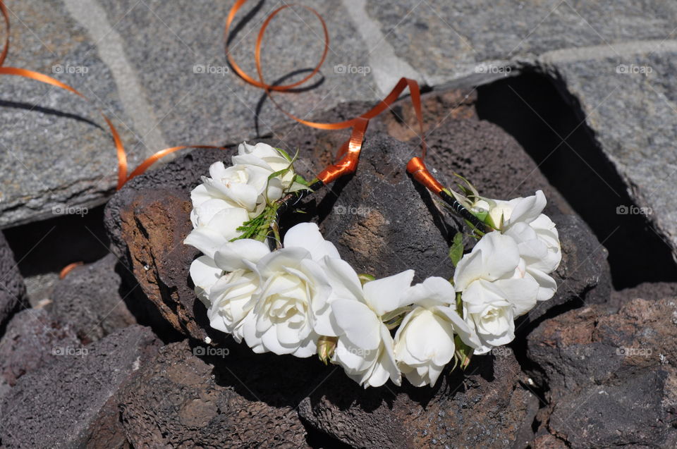 Beautiful white roses crown