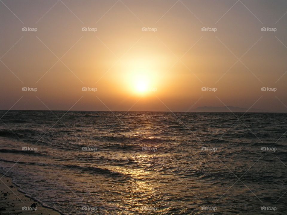 Sunset view of sea