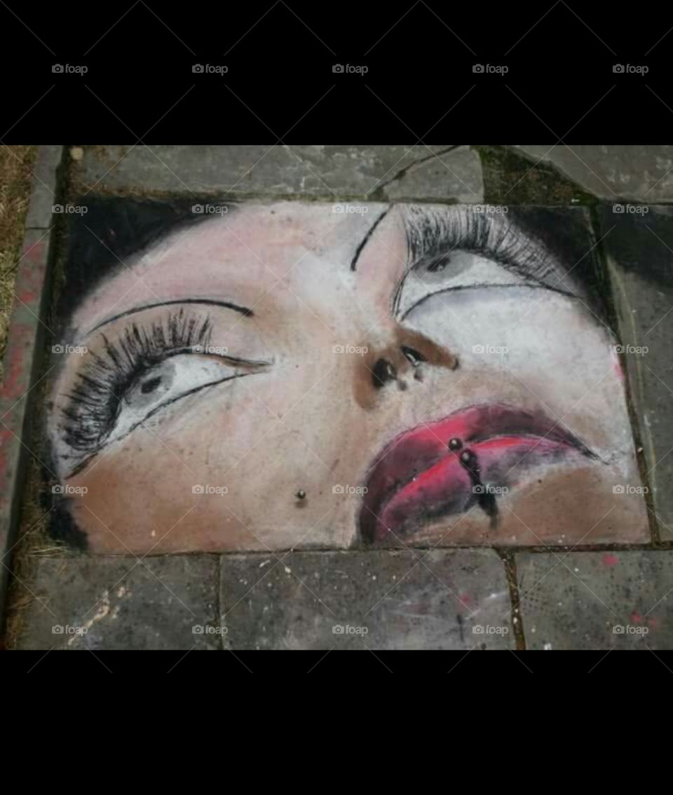 Amazing Chalk Art Portrait of a Woman
