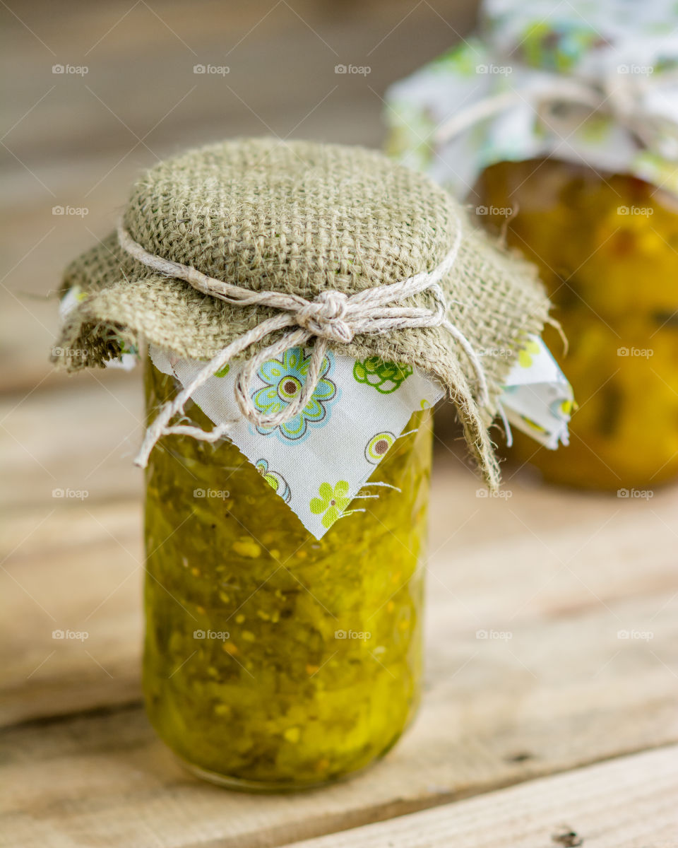 Pickle Relish in Mason Jar