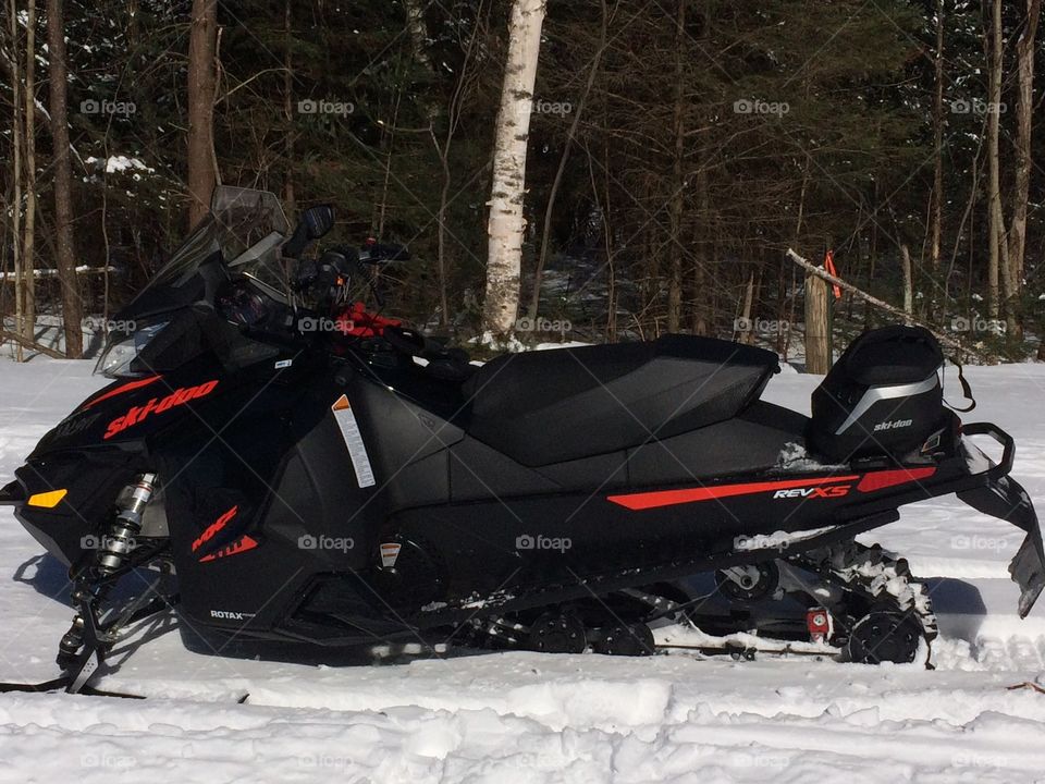 Red Snowmobile 
