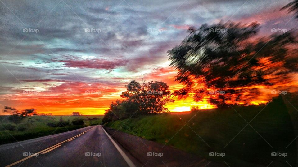 Road and Sunset